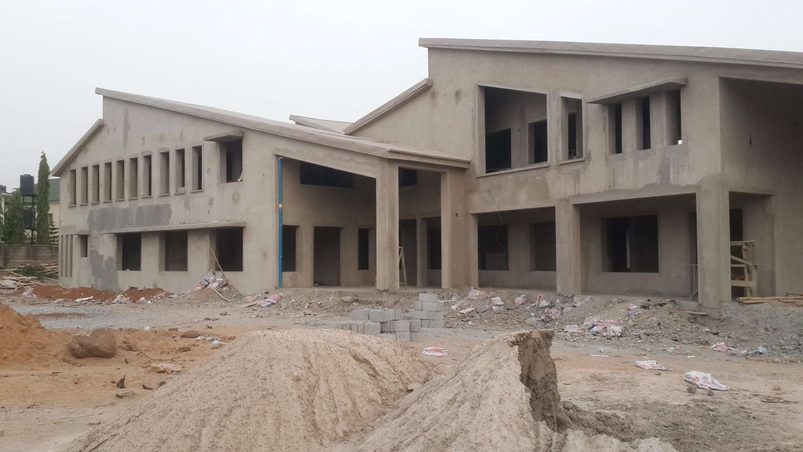 Zariba Residence, Abuja — structure at render stage, before finishing